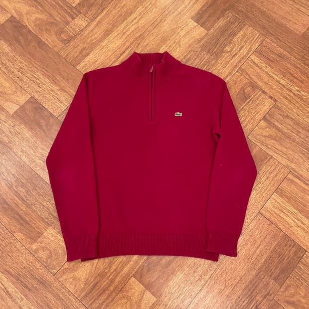 라코스테 반집업 니트