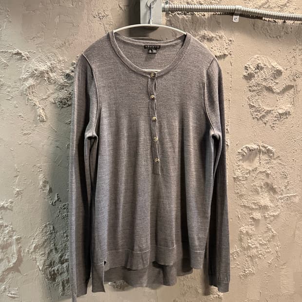 띠어리 theory 헨리넥 울 니트 그레이 M