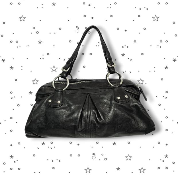 DKNY 블랙 가죽 토트백