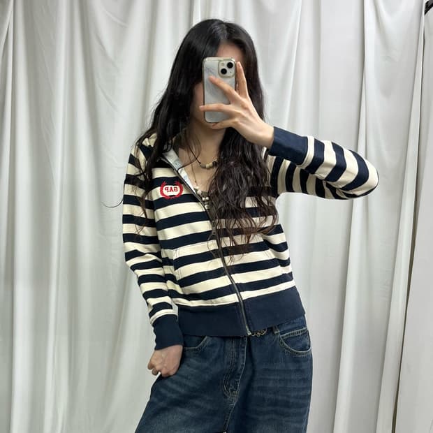 Gap stripe hood zip-up