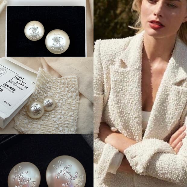 2019c / 샤넬 정품 버튼 리싸이클 이어링