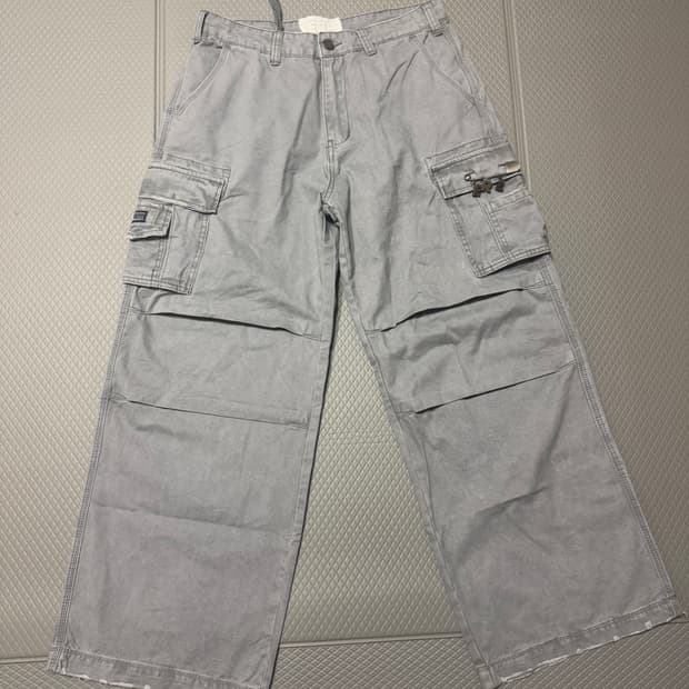 (M) ERL 아메리칸 클래식 카고 팬츠 워시드 블랙