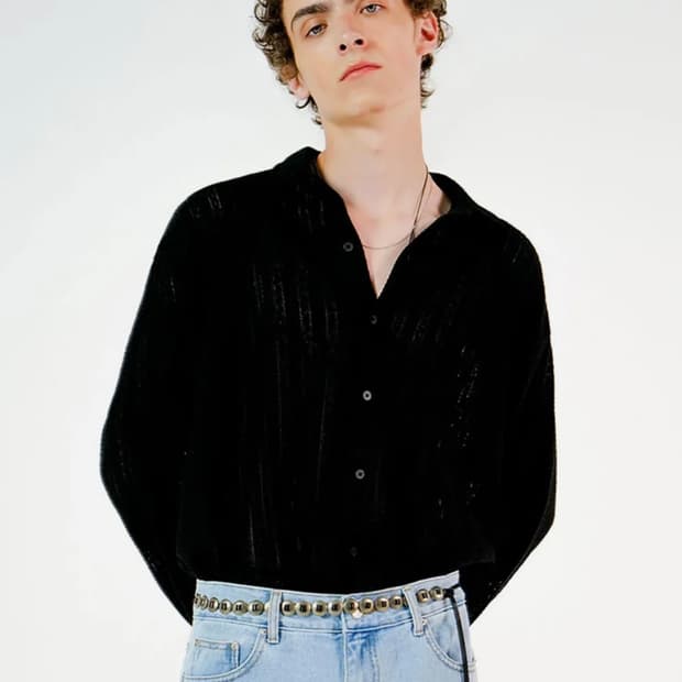 아노블리어 크로셰 셔츠 블랙 (정가 5만원)