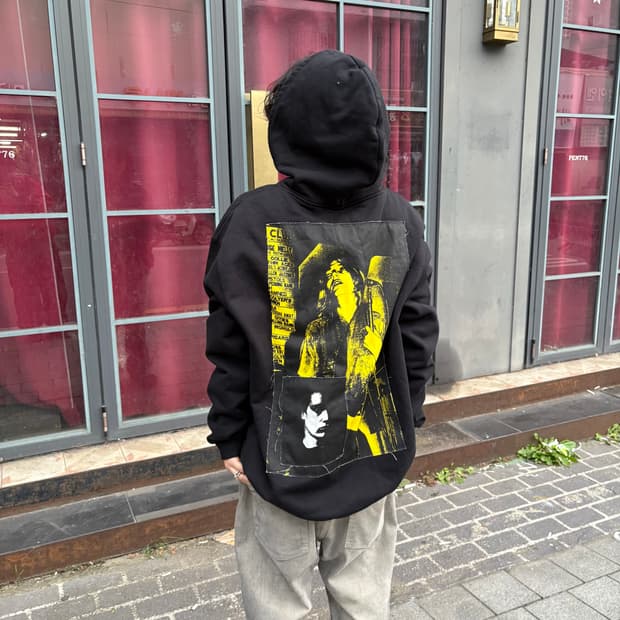 라프시몬스 x 프레드페리 핀 프린티드 패치 후디