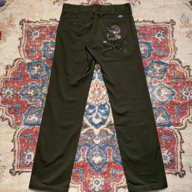 디키즈 874 큐빅 해골 올리브 팬츠