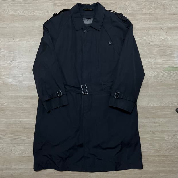 런던포그 안감 내피 벨티드 싱글 트렌치 맥코트 [다크 네이비] 57