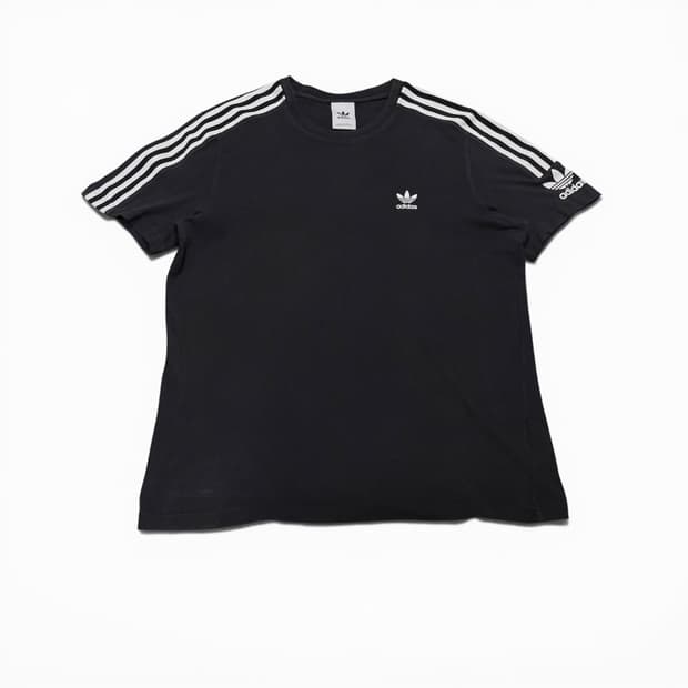 2XL 아디다스 블랙 삼선 반팔티