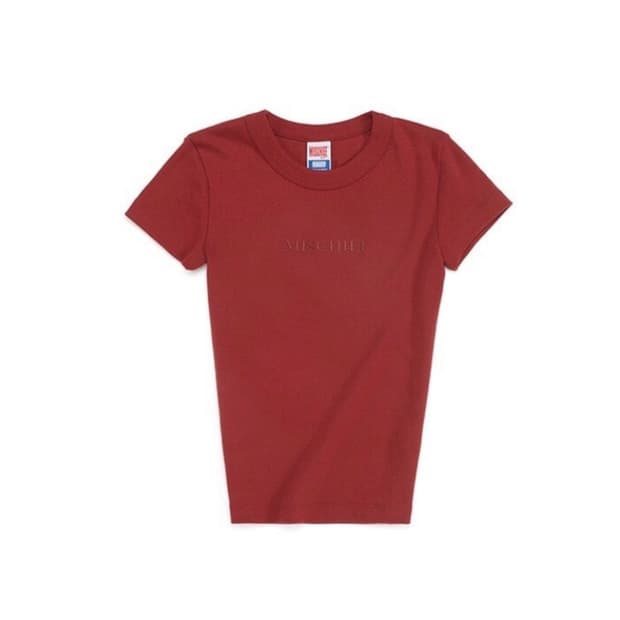 미스치프 핏티드 베이직 반팔 (레드)
