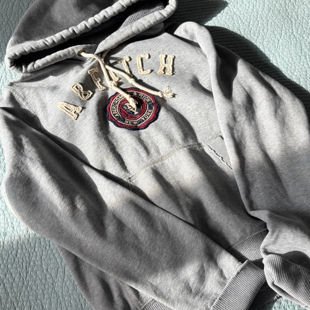 아베크롬비앤피치 그레이 후드티 라지