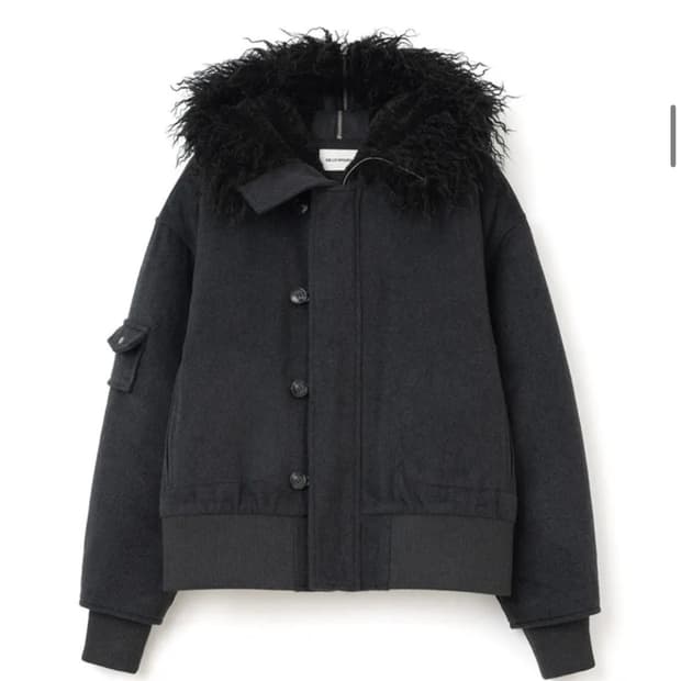 밀로우먼 버튼 플라이트 울 파카 차콜 s