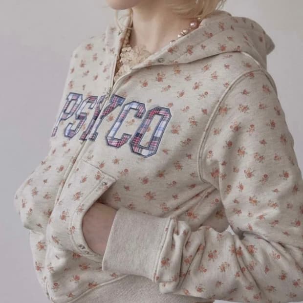 스컬프터 플라워 패턴 후드집업 L