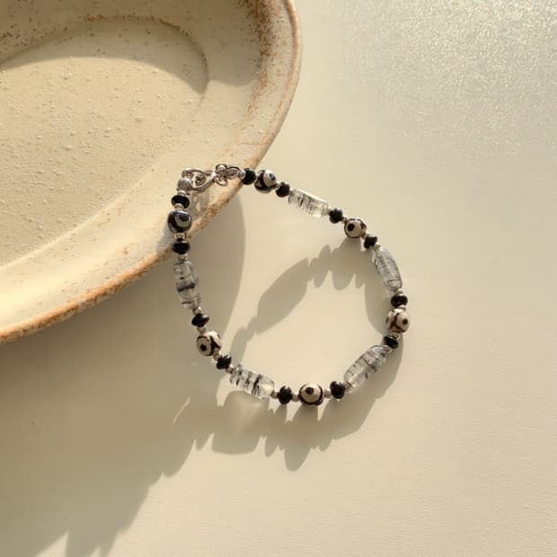 흑침수정 원석 팔찌 써지컬스틸