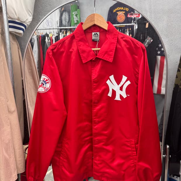 빈티지 마제스틱 양키즈 빅로고 자켓
