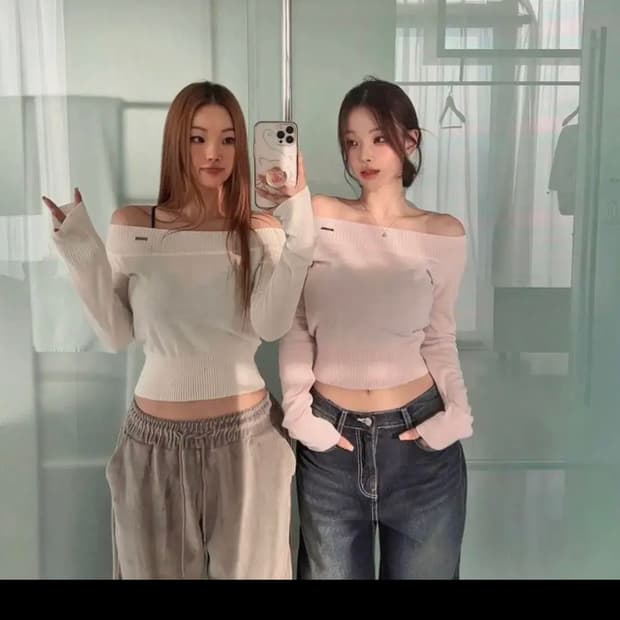 (새상품)히프나틱 메이드 러브잇 오프숄더 버터색