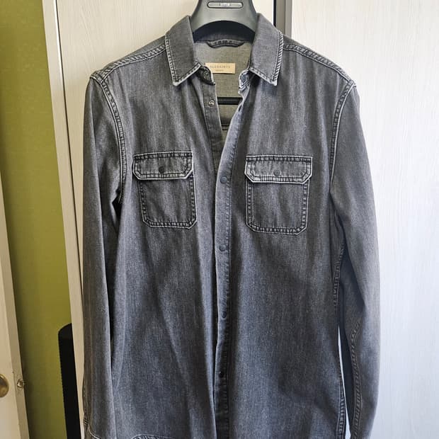 올세인츠 다크그레이 데님셔츠 새상품 100사이즈