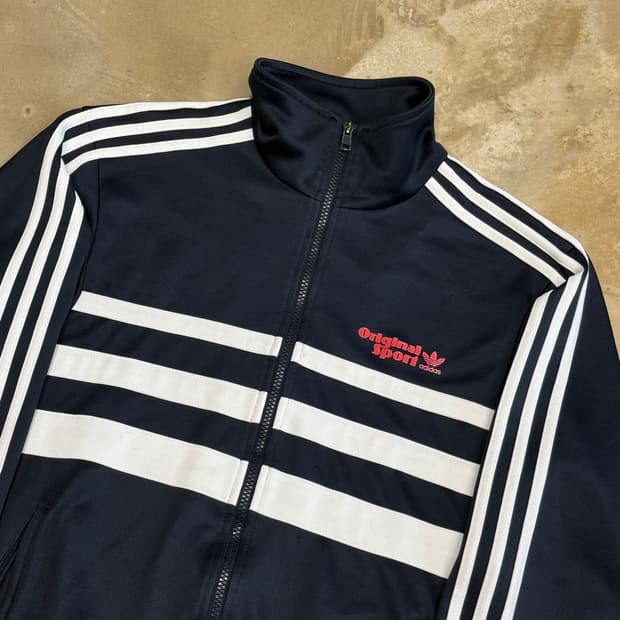 100 아디다스 오리지널 스포츠 네이비 트랙탑