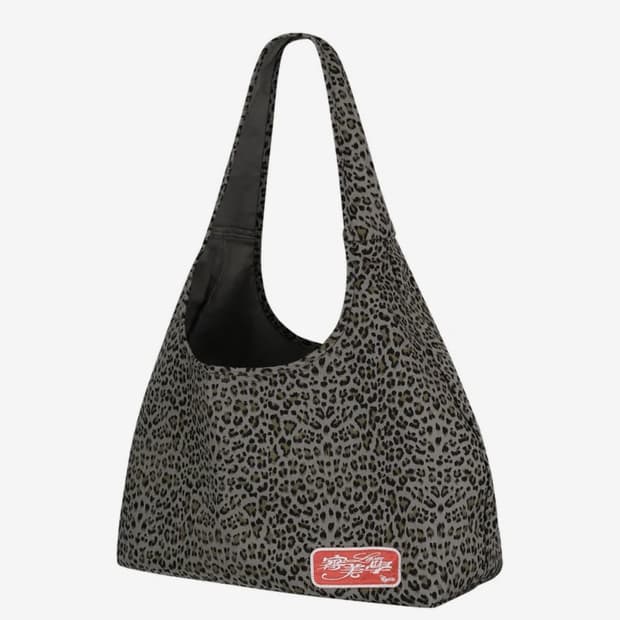 카시코 Leopard Print Shoulder Bag Blue Gray