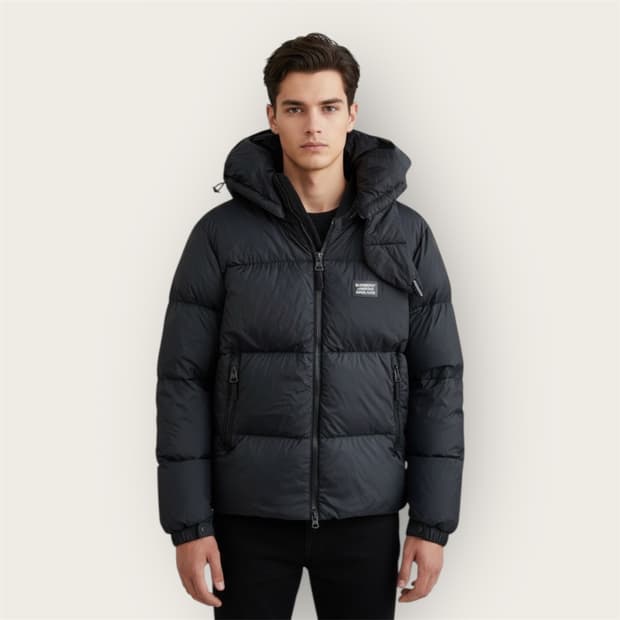 .95/ 버버리 신형 로고패치 TB 후디 구스패딩