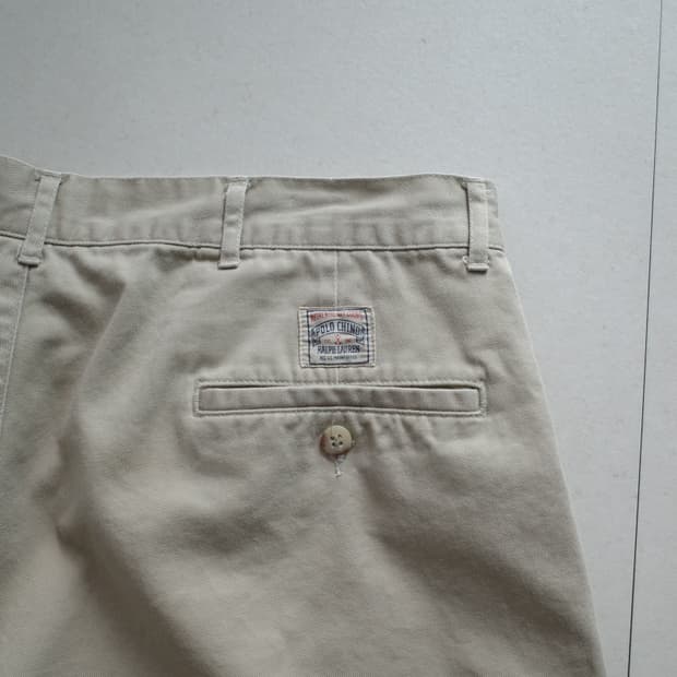 90s 폴로 랄프로렌 어센틱 사각탭 투턱 치노쇼츠 36
