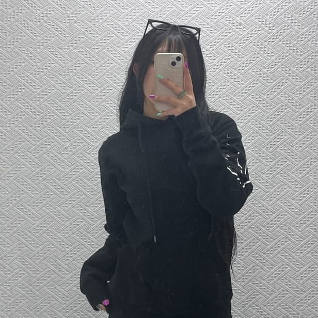 디스이즈네버댓 스트릿 힙합 슬리브 레터링 후드티 S C07180