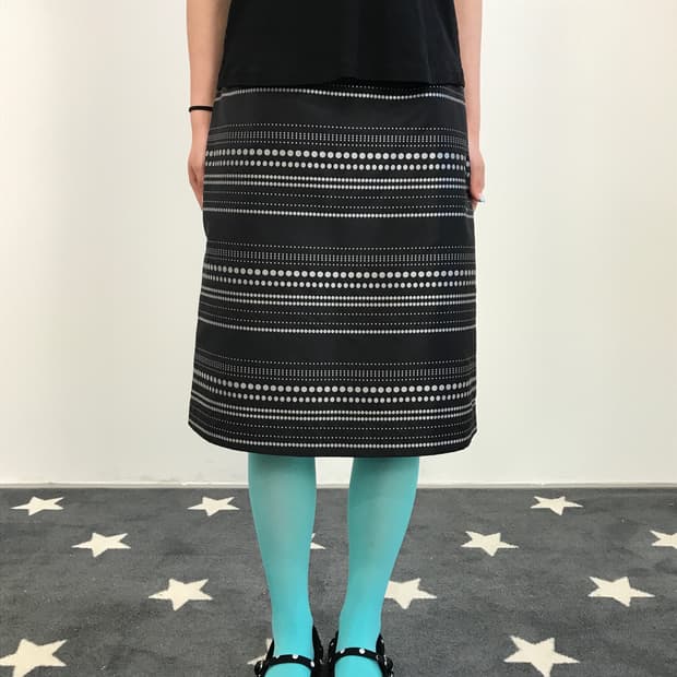 Courrèges Silver Dot Jacquard Midi Skirt