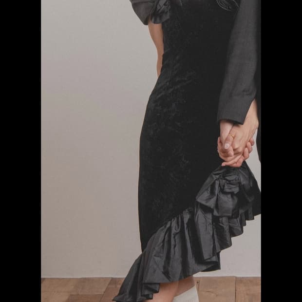 빈티지 드레스 (결혼사진가능 ) 44마른55 (dress black)