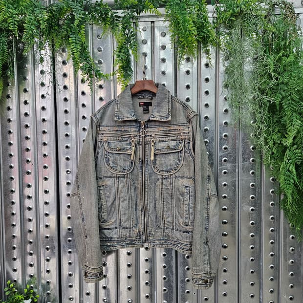 디젤 워시드 바이커 데님 자켓