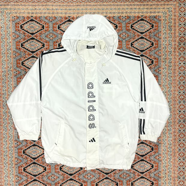 아디다스 올드스쿨 화이트 바람막이 후드점퍼 남성100