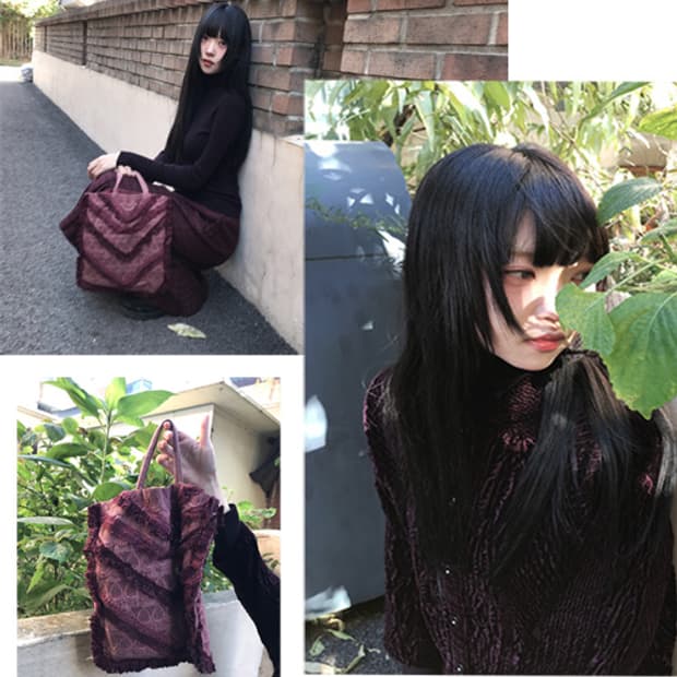 Rose Knit Bag