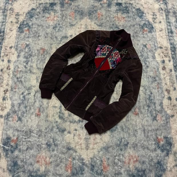 Ozz on oriental frill corduroy jacket