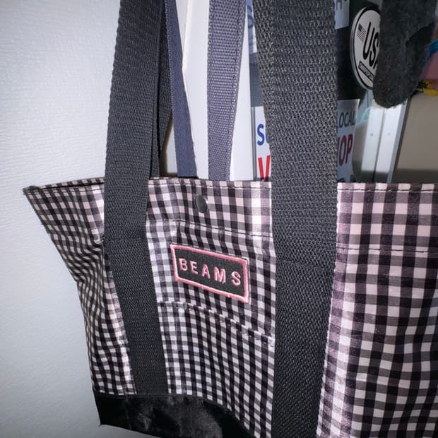 빔즈 BEAMS 깅업체크 나일론백