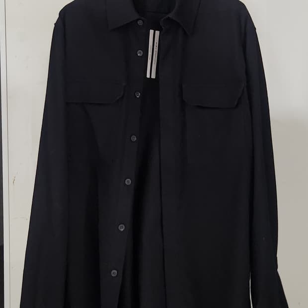 릭오웬스 블랙 플란넬 워크 셔츠 50사이즈 