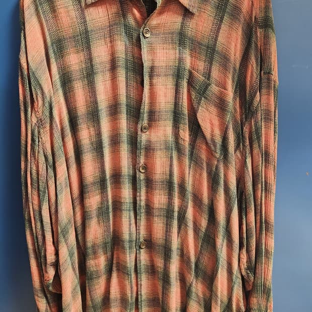 아워레가시 bd셔츠 빅 럼버체크 프린트 44