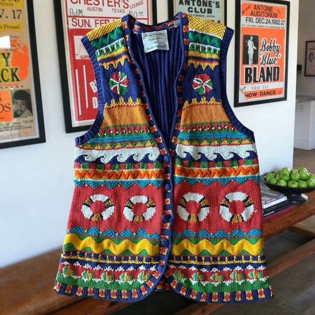 Vintage 90's Hand Beach Knit Vest