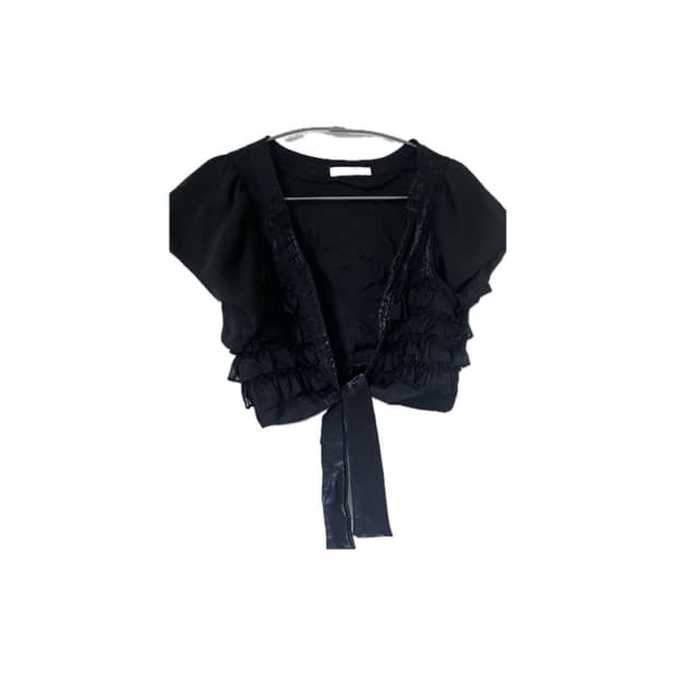 볼레로 가디건 블랙 셔링 레이스 고딕 고스로리 갸루 펑크 