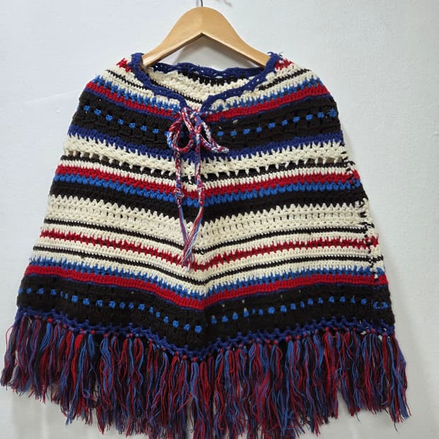 핸드메이드 크로셰 뜨개질 숄 망토 케이프