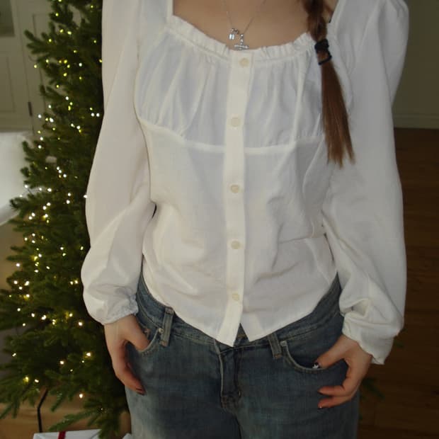 ourcabinet 아워캐비넷 루비 퍼프 블라우스