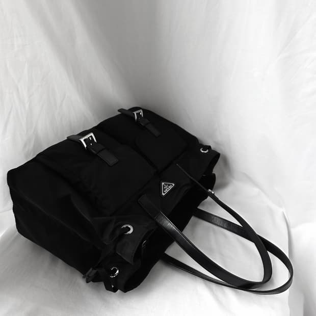 [정품 PRADA] 프라다 투포켓 나일론 숄더백 쇼퍼백