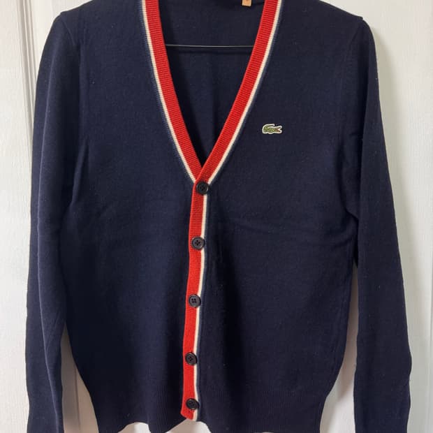 라코스테 라이브 남여공용 95 네이비 모 가디건