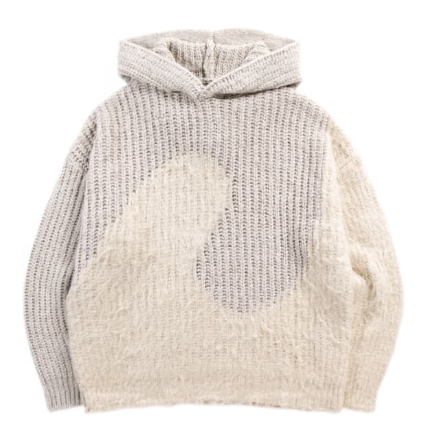 ERL SILK SWIRL KNIT HOODIE