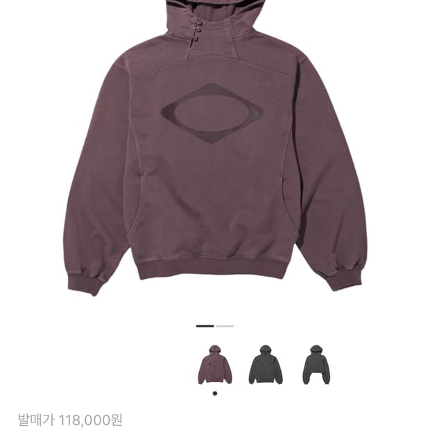 미스치프 롬버스 사이드 버튼 업 후드 워시드 레드 브라운