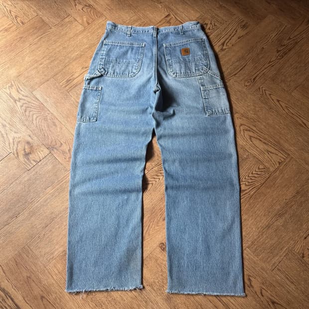 [33]칼하트 USA 덩가리핏 컷오프 싱글니 카펜터 워크 데님 팬츠