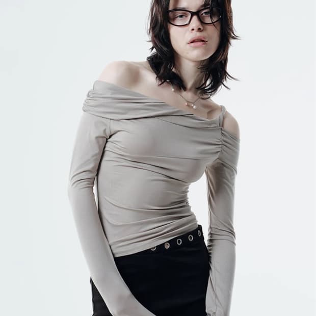 2000 아카이브스 Lace One Shoulder Corset Tee