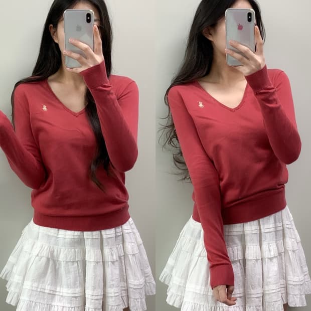 폴로 브이넥 니트