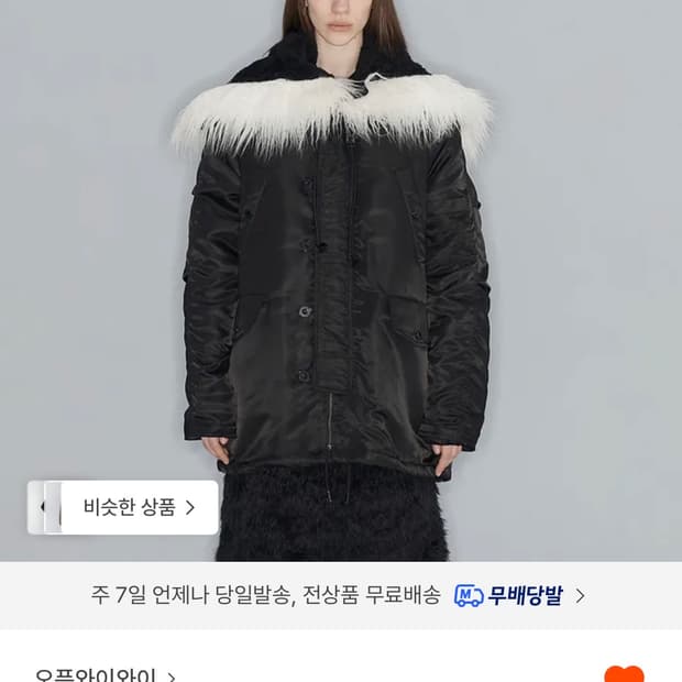 Openyy oversized faux fur hood parka
