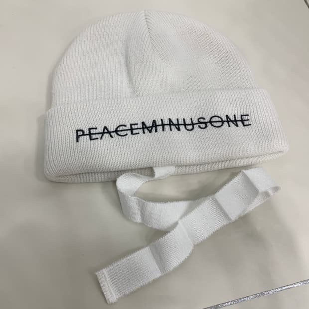 [OS]피스마이너스원 로고 비니 화이트 모자 피마원