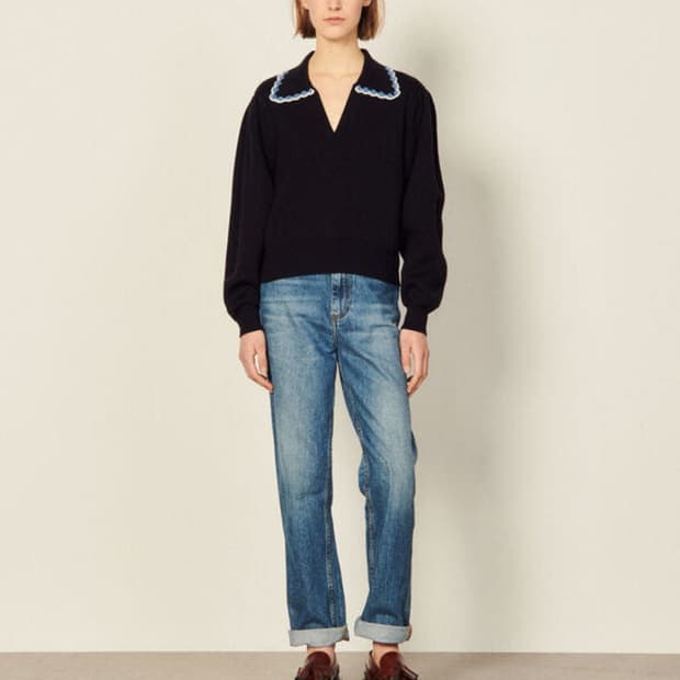 산드로 크로쉐 브레이드 스웨터 1사이즈