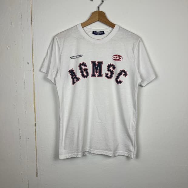 T-GRAPHICS AGMSC 흰색 프린팅 반팔티 M