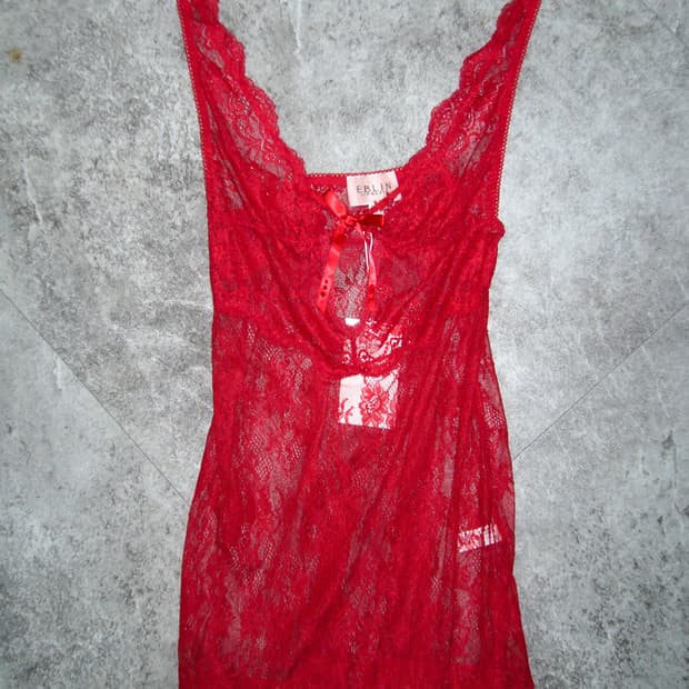 EBLIN Red Lace Slip Dress