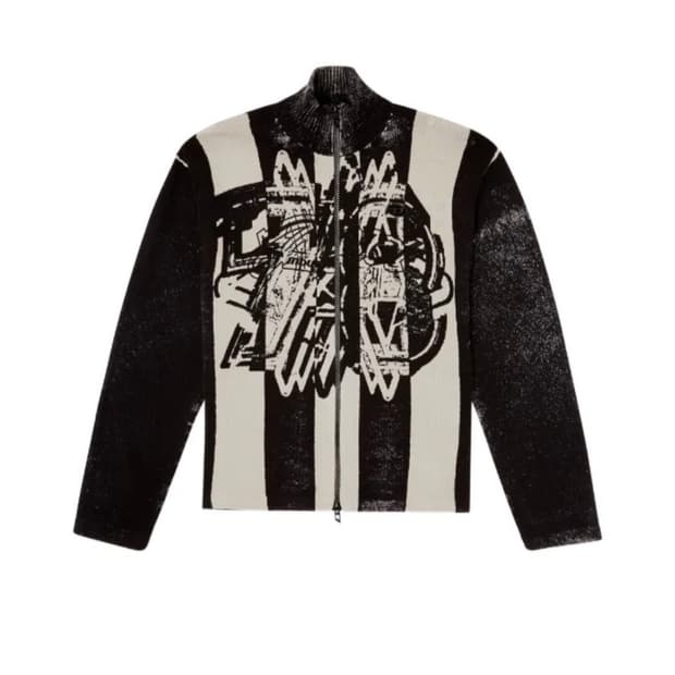 디젤 스트라이프 집업 봄버 재킷